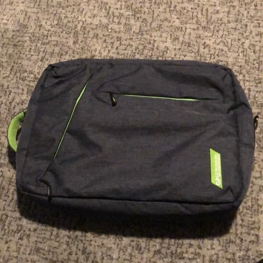 NWOT Bright Green and Gray Laptop Case
